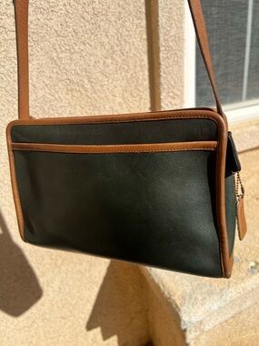Forest Green and Tabac Leather Crossbody Bag vintage coach